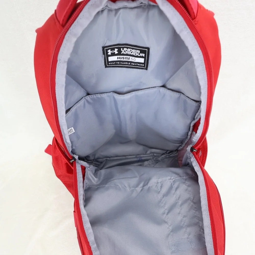 Under Armour Hustle 5.0 Backpack Wisconsin Badgers Red Storm UA0543 FW2022